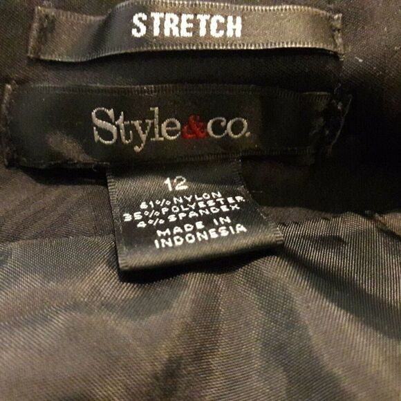 Style & Co.Black Circle Print Lined Flare Skirt 12 - Picture 4 of 5